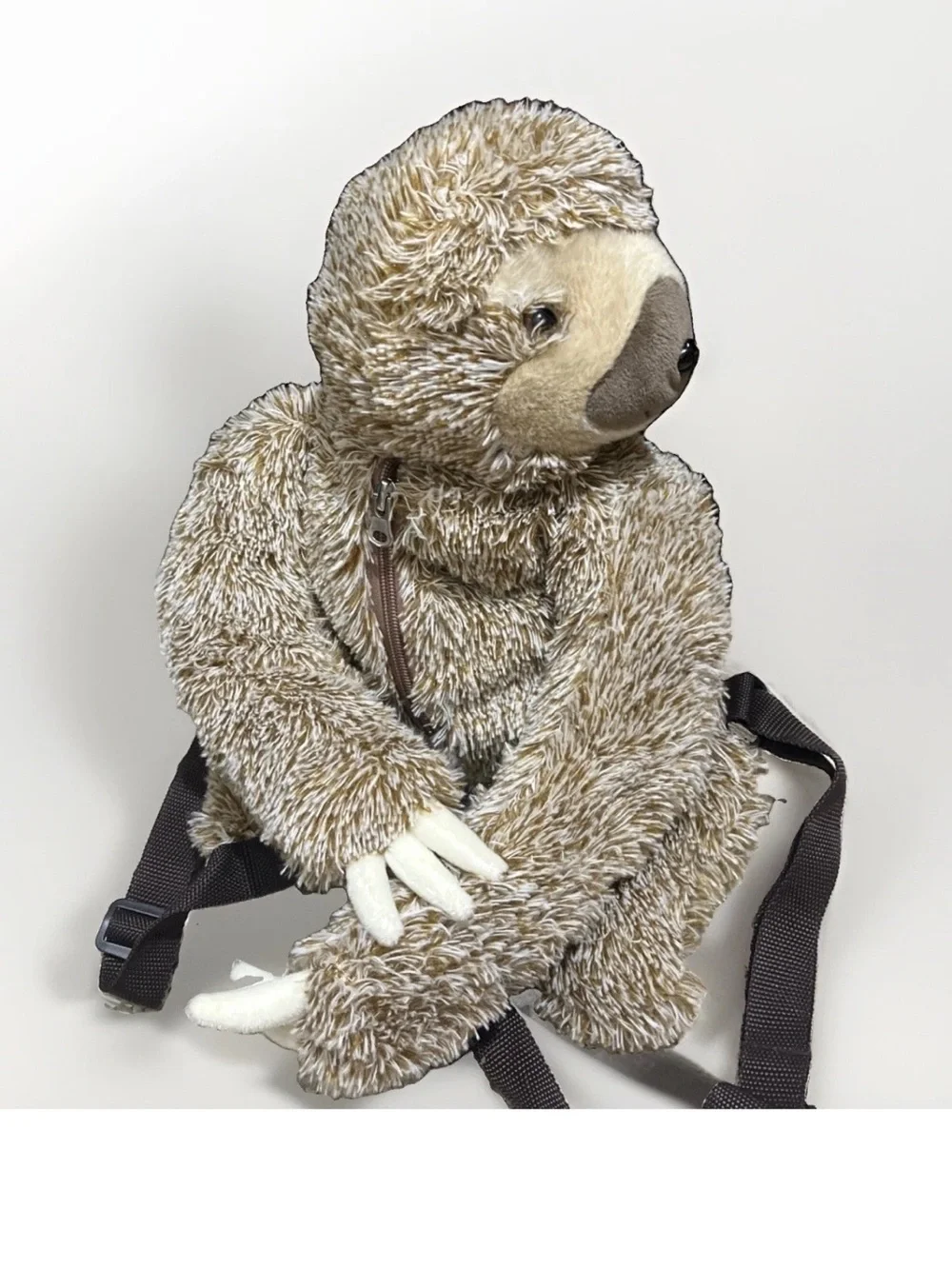 Plush Sloth Kids Backpack - Brown
